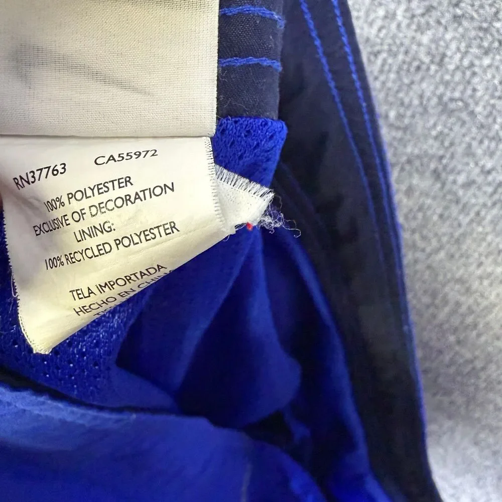 Nike Men Swim Trunks Board Shorts Size 2XL Blue Black Lined Cargo Pocket (40x6)